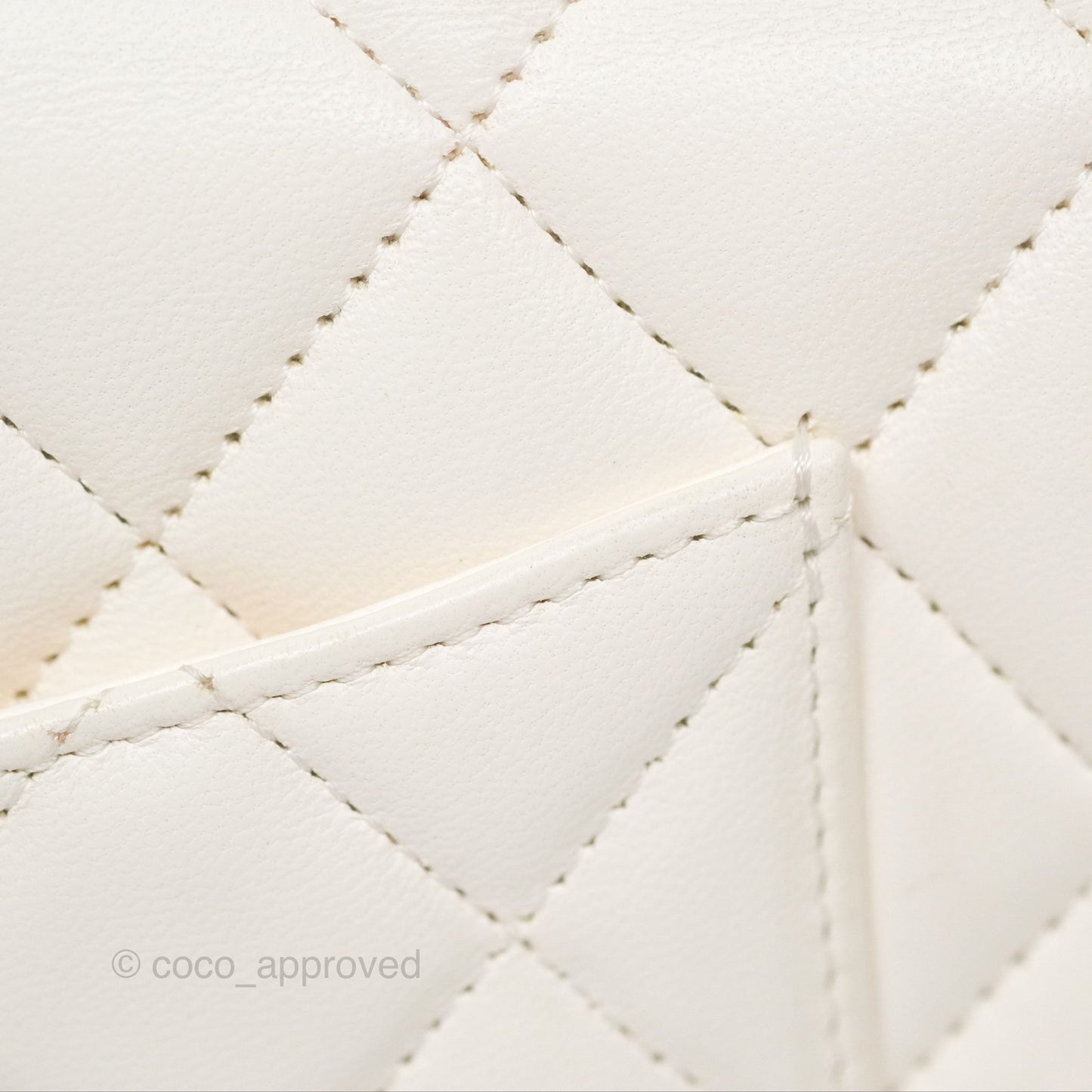 Chanel Quilted Wallet on Chain WOC Coco Heart Chain White Lambskin Aged Gold Hardware 22K
