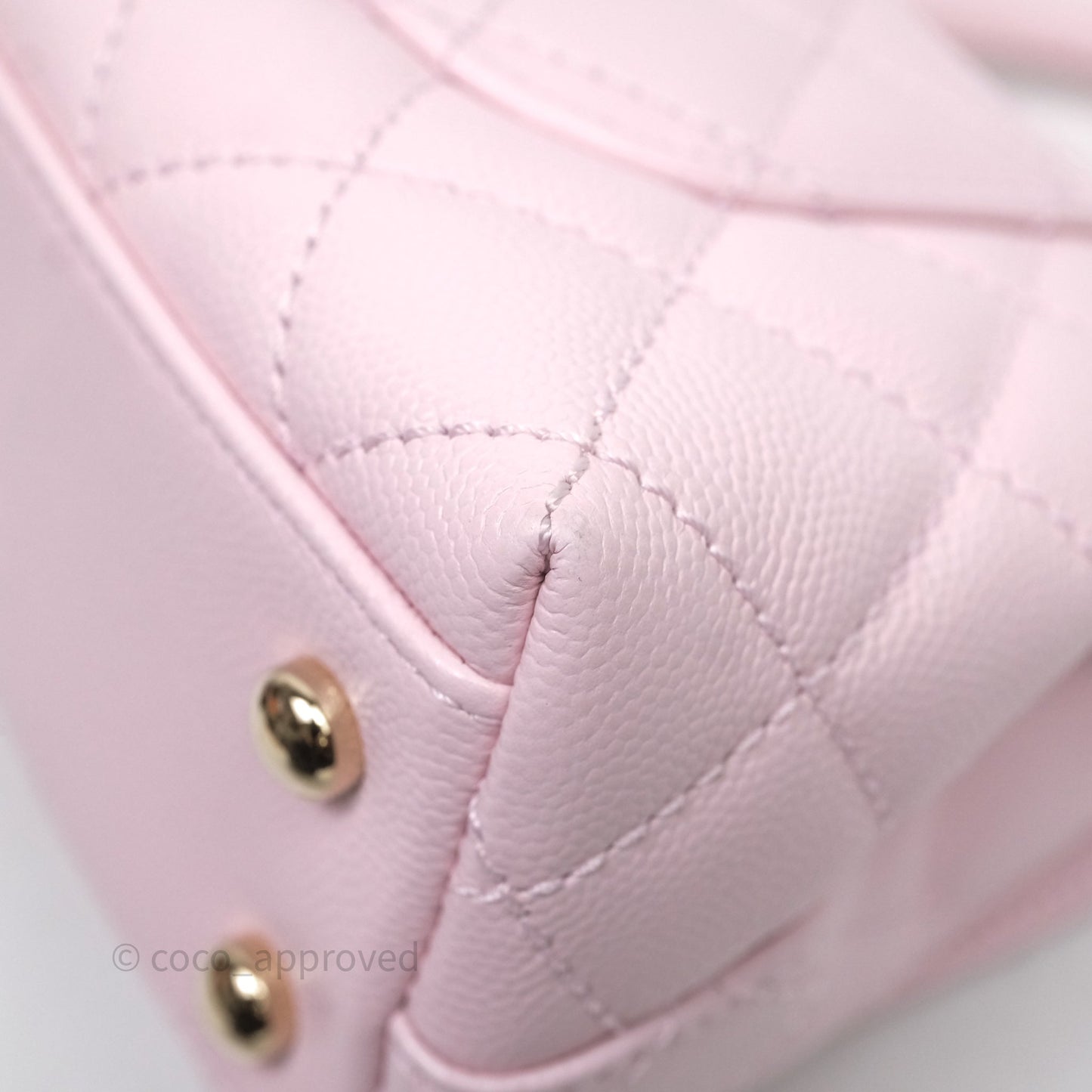 Chanel Mini Coco Handle Light Pink Caviar Gold Hardware