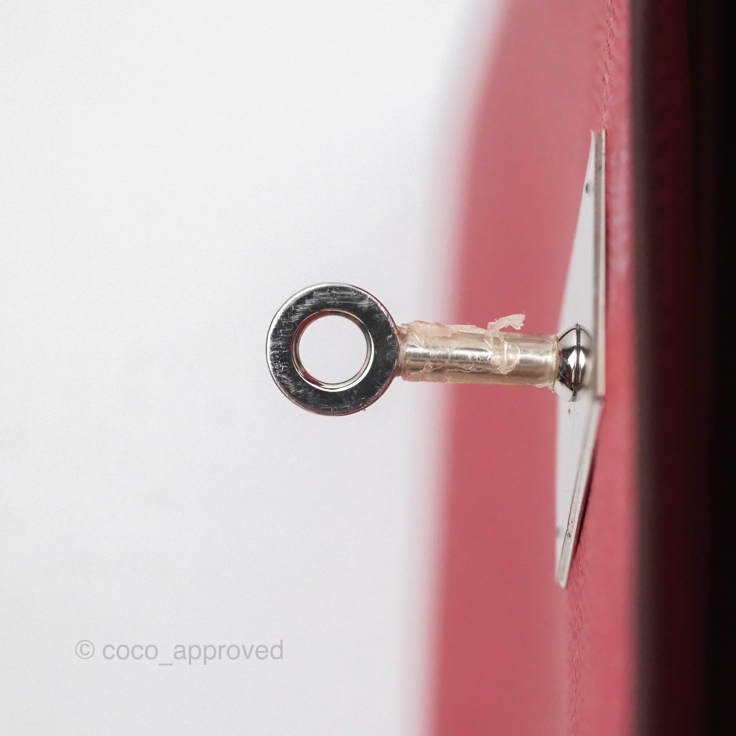 Hermès Kelly 32 Sellier Rouge Casaque Q5 Epsom Palladium Hardware
