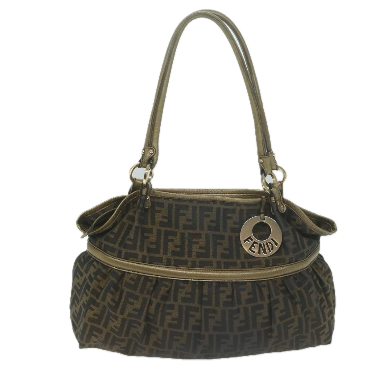 Luxury FendiZucca Canvas Tote Bag Black Brown65505