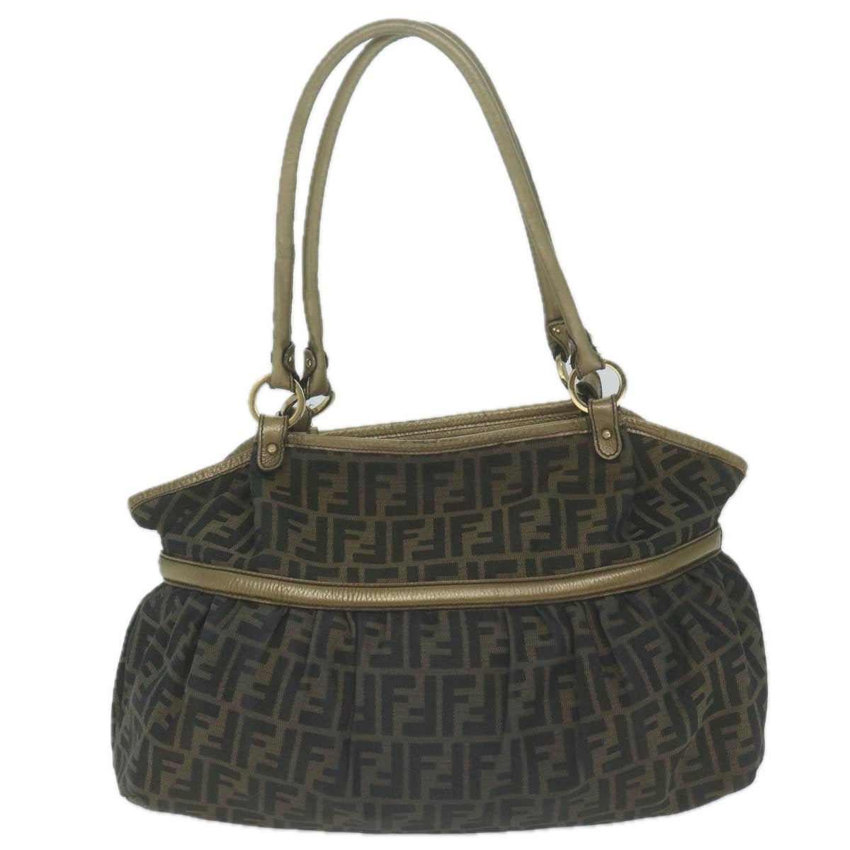 Luxury FendiZucca Canvas Tote Bag Black Brown65505