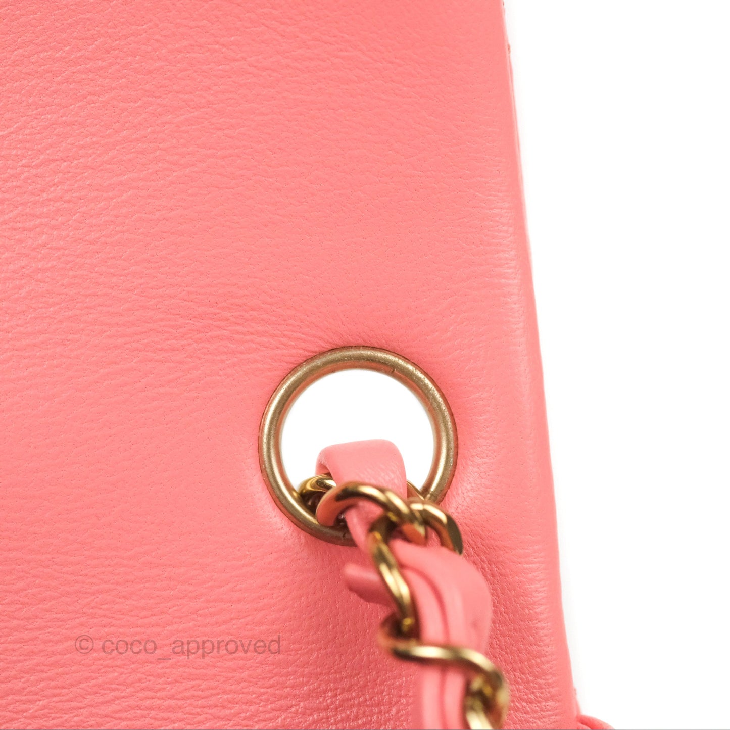 Chanel Quilted Mini Square Flap Pink Lambskin Gold Hardware