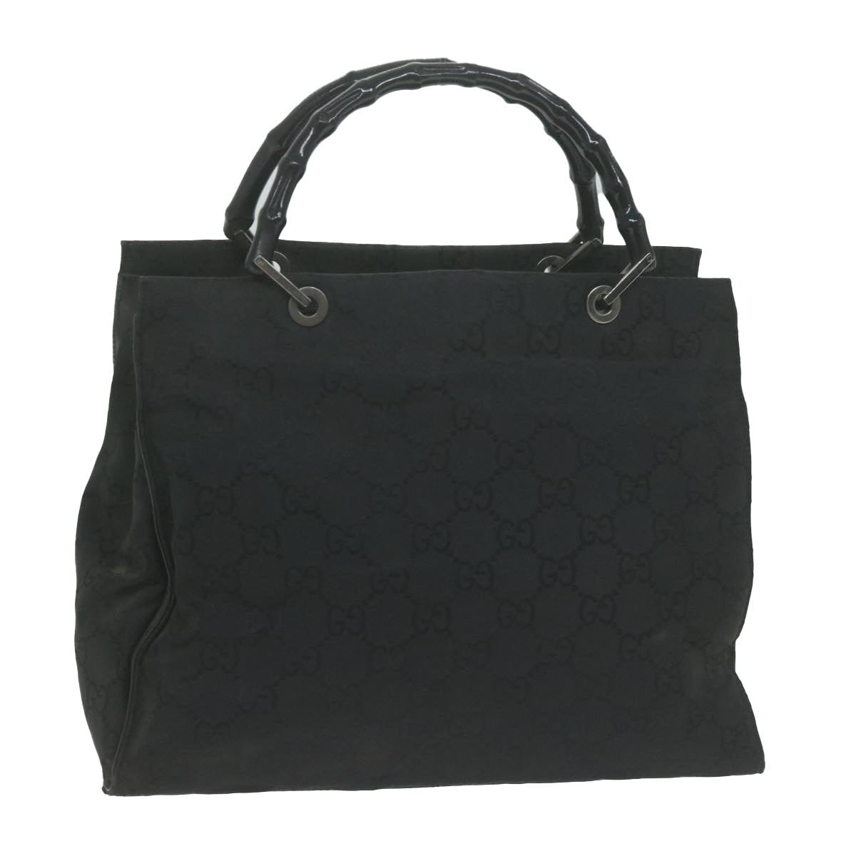 GUCCI Bamboo GG Canvas Hand Bag Black 002 1010  65515