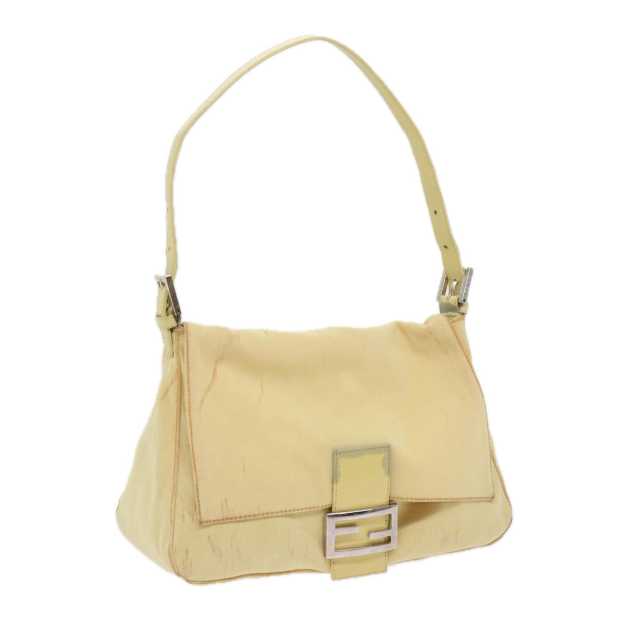Luxury FendiMamma Baguette Shoulder Bag Nylon Yellow65559