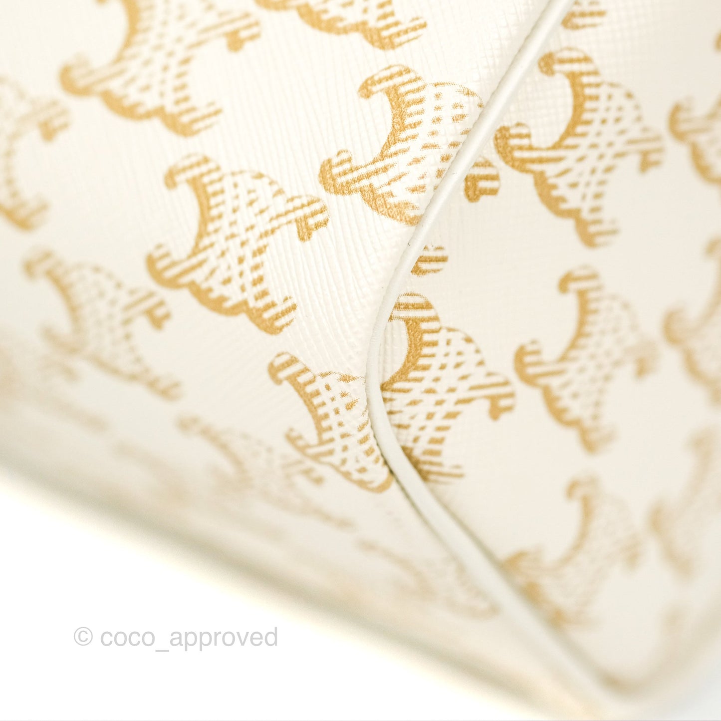 Celine Small Boston Bag White Triomphe Canvas Calfskin