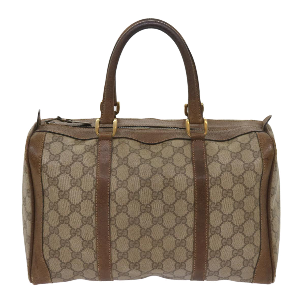 GUCCI GG Canvas Boston Bag PVC Beige  65579