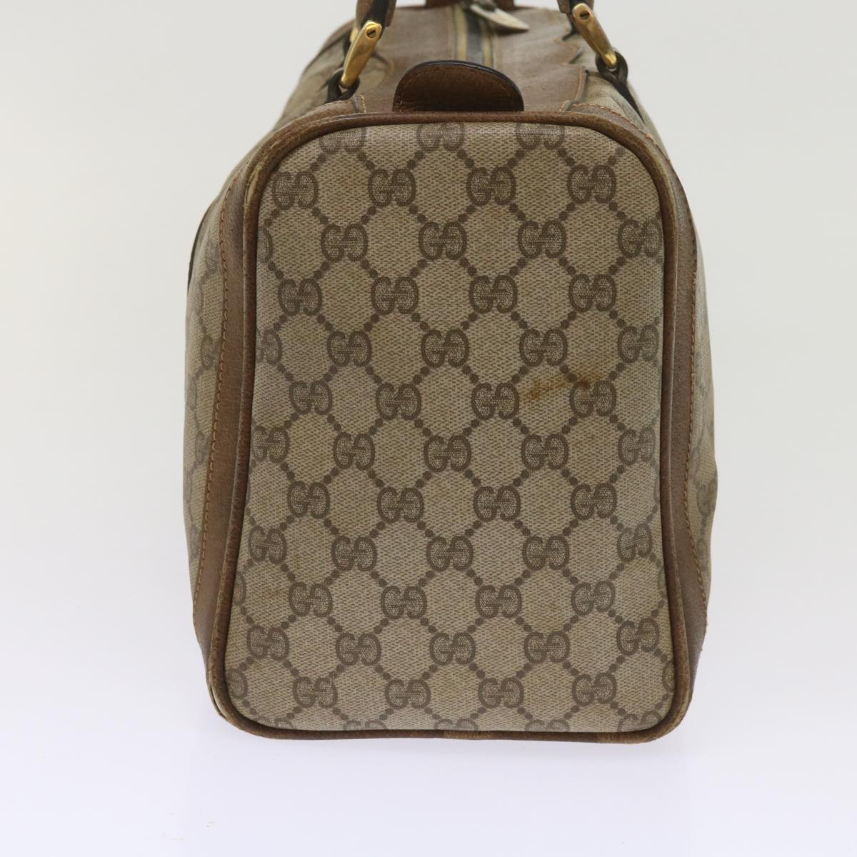GUCCI GG Canvas Boston Bag PVC Beige  65579