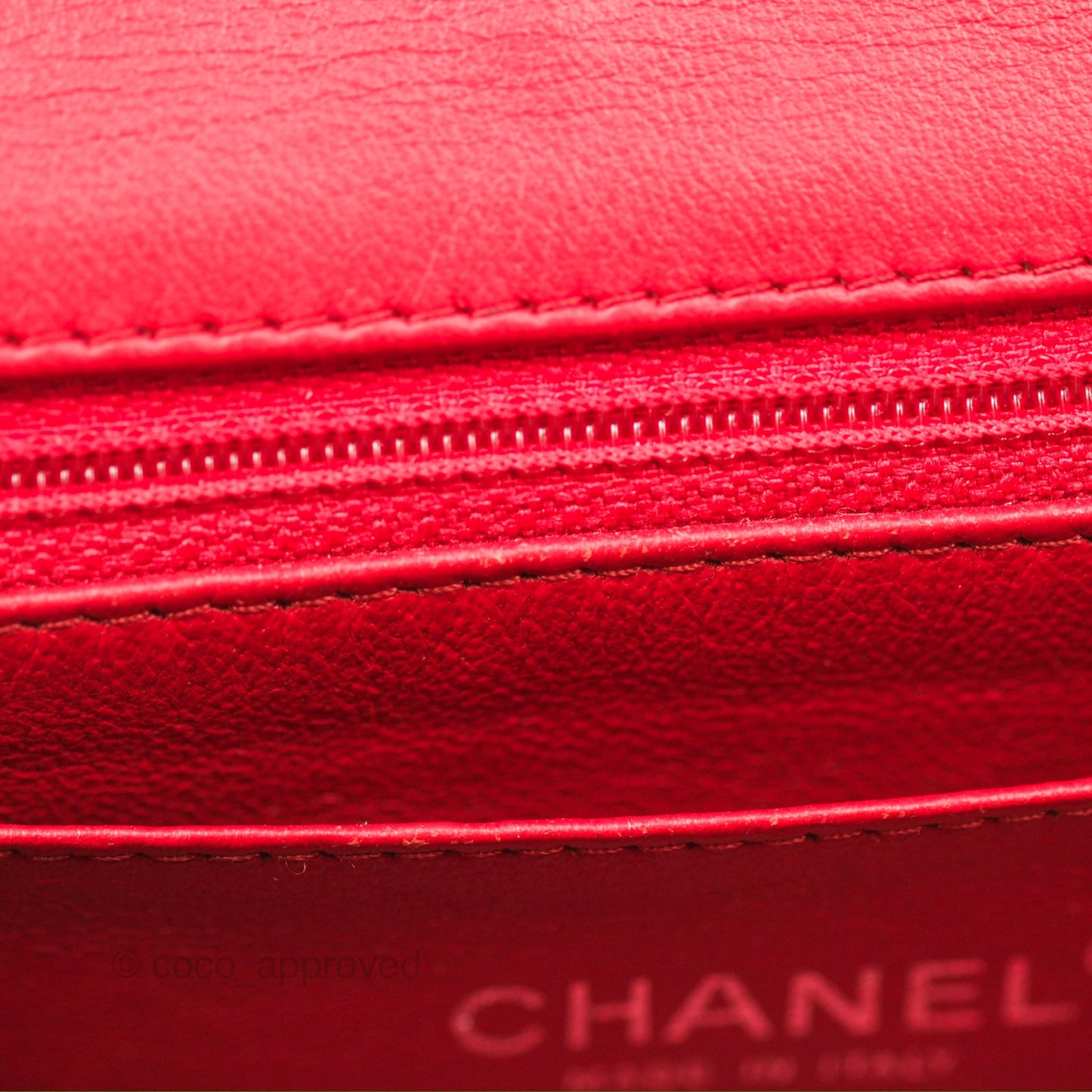 Chanel Quilted Mini Rectangular Flap Red Lambskin Silver Hardware