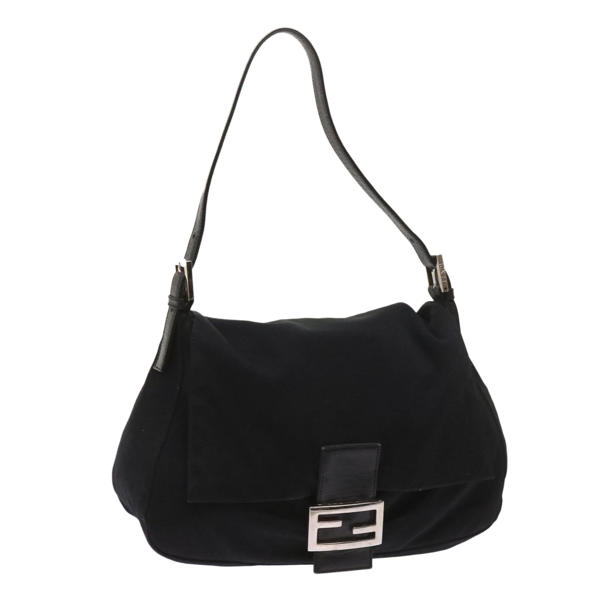 Luxury FendiMamma Baguette Shoulder Bag Nylon Black65587