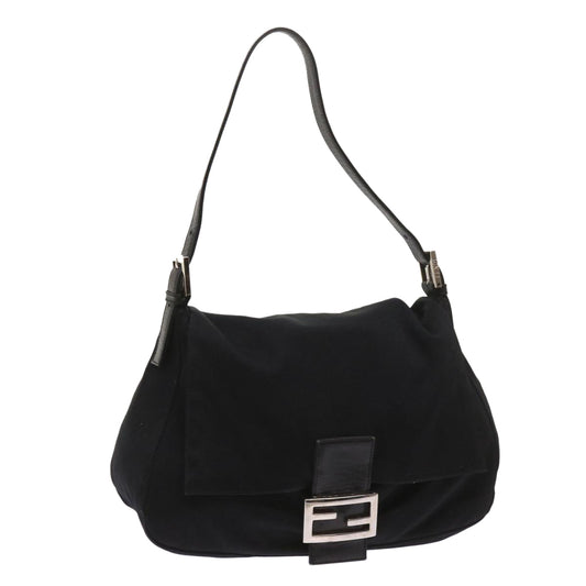 Luxury FendiMamma Baguette Shoulder Bag Nylon Black65587