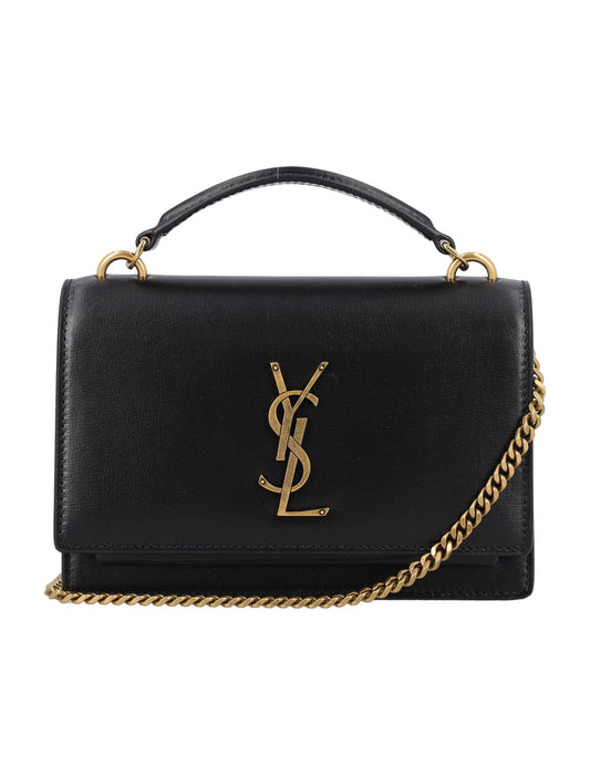 Luxury Saint Laurent Women's Sunset Leather Bag in Black | 24A533026D422W Color 1000
