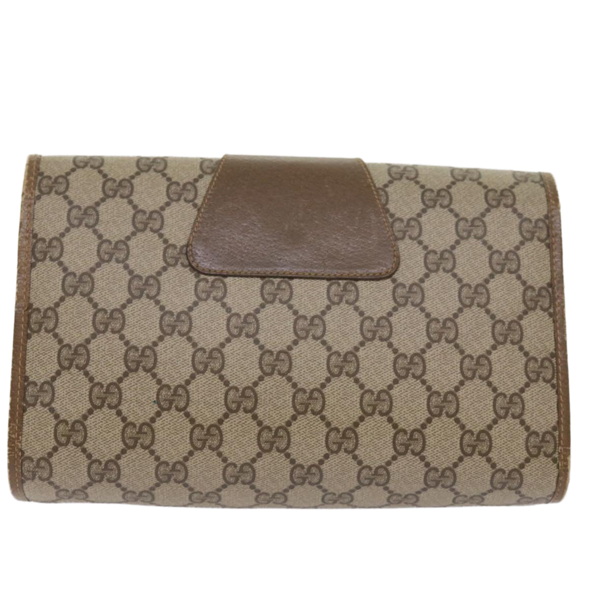 GUCCI GG Canvas Web Sherry Line Clutch Bag PVC Beige Green Red  65592