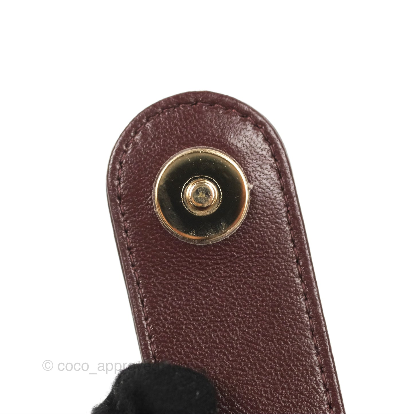 Chanel Quilted Round Vanity Clutch With Chain Burgundy Lambskin Gold Hardware