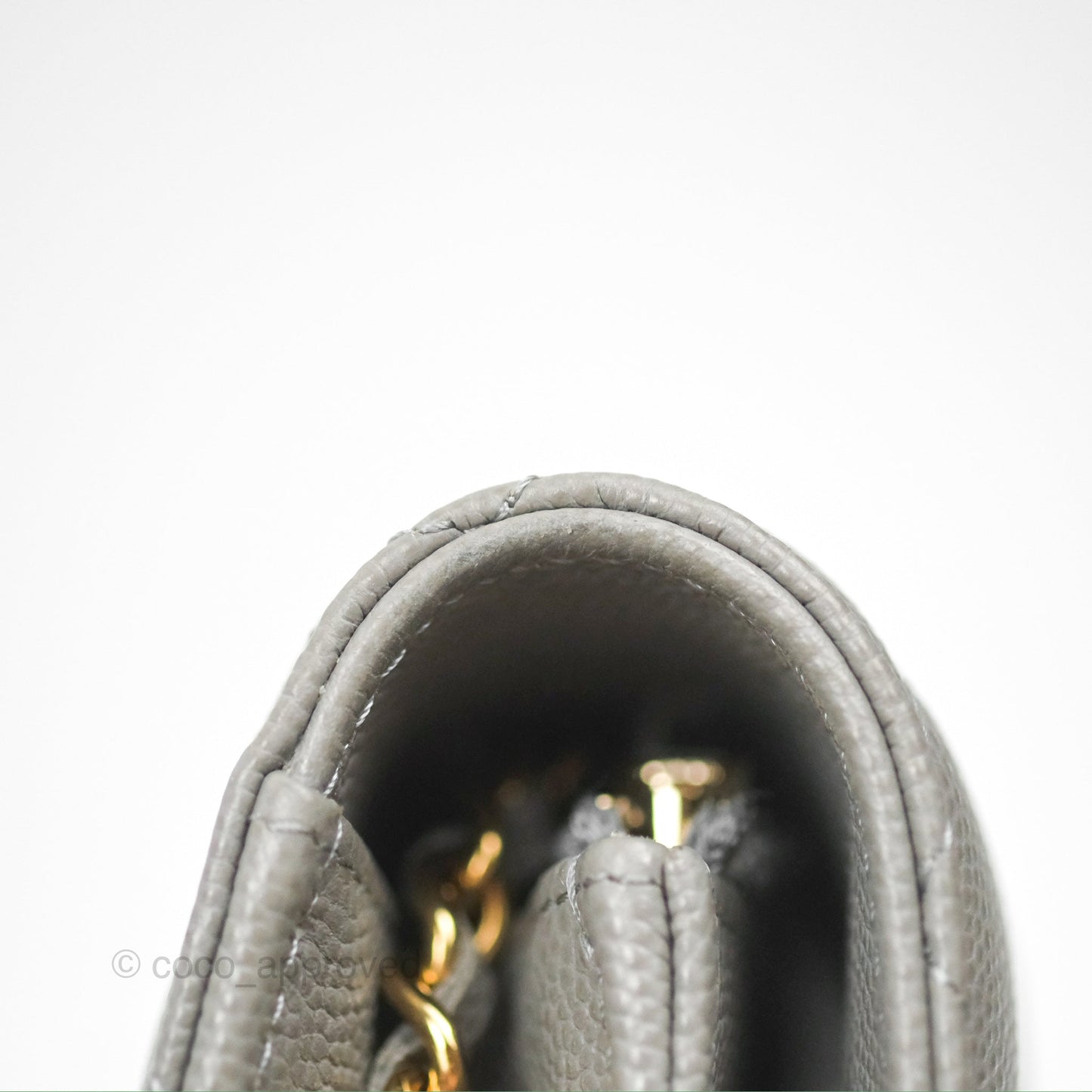 Chanel Classic Wallet on Chain WOC Quilted Grey Caviar Gold Hardware