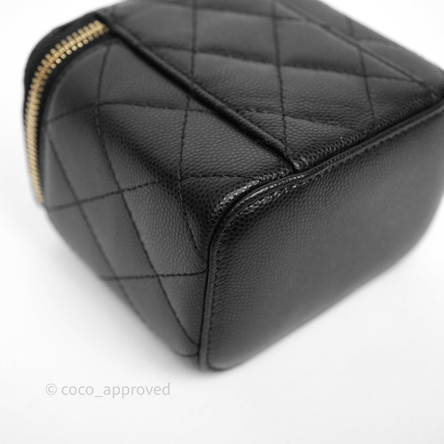 Chanel Mini Vanity With Chain Black Caviar Gold Hardware