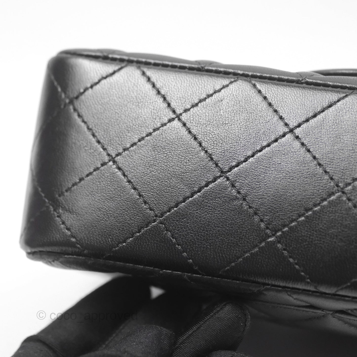 Chanel Quilted Mini Rectangular Flap Black Lambskin Gold Hardware