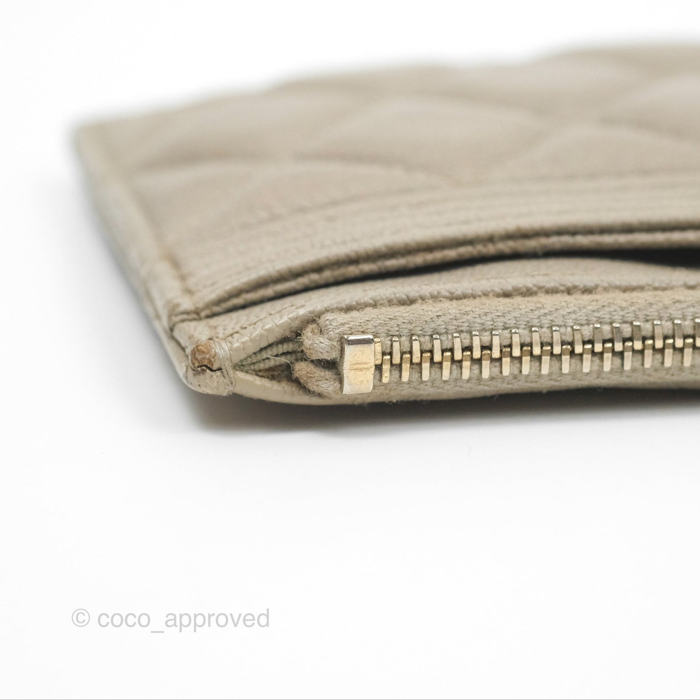 Chanel Boy Long Pouch Wallet Taupe Grey Caviar Aged Gold Hardware