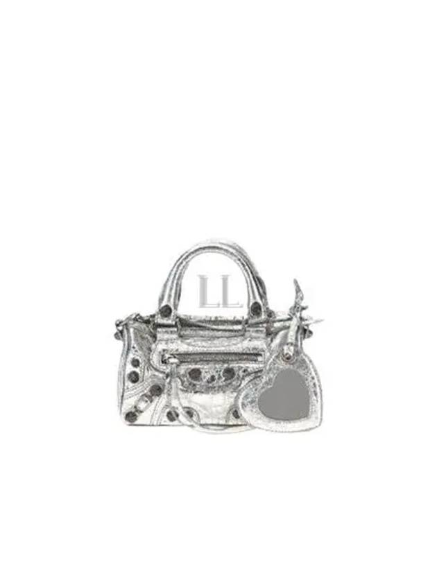Luxury Balenciaga Le Cagole Nano Tote Bag Silver