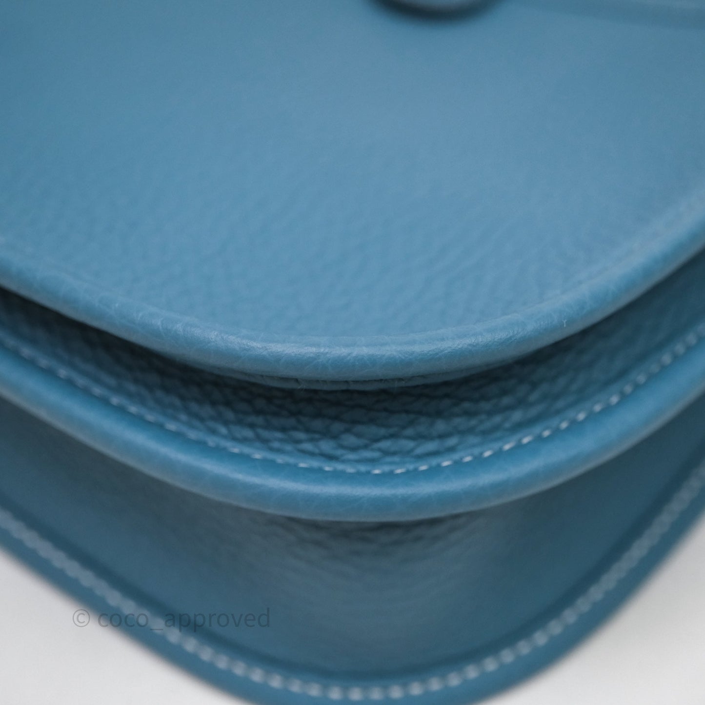Hermès Evelyne 23 Bleu Jean 75 Clemence Palladium Hardware