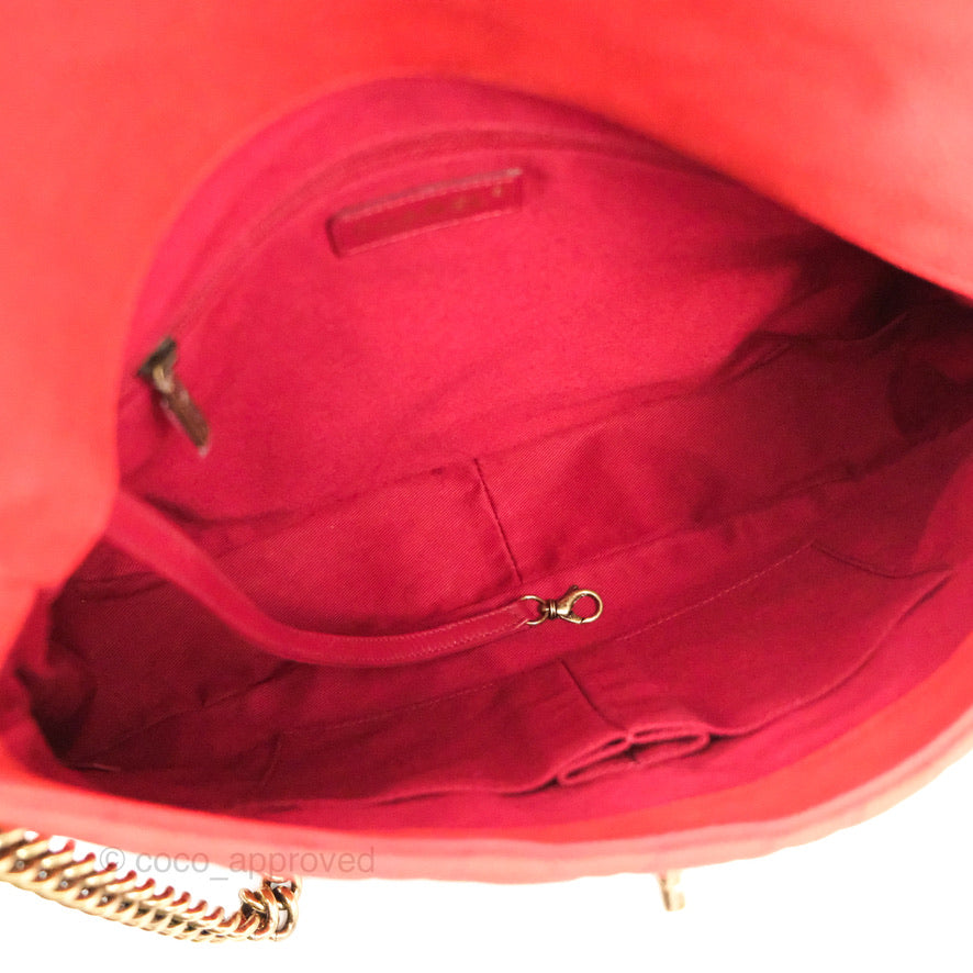 Chanel Country Chic Messenger Flap Bag Red Matte Caviar Ruthenium Hardware
