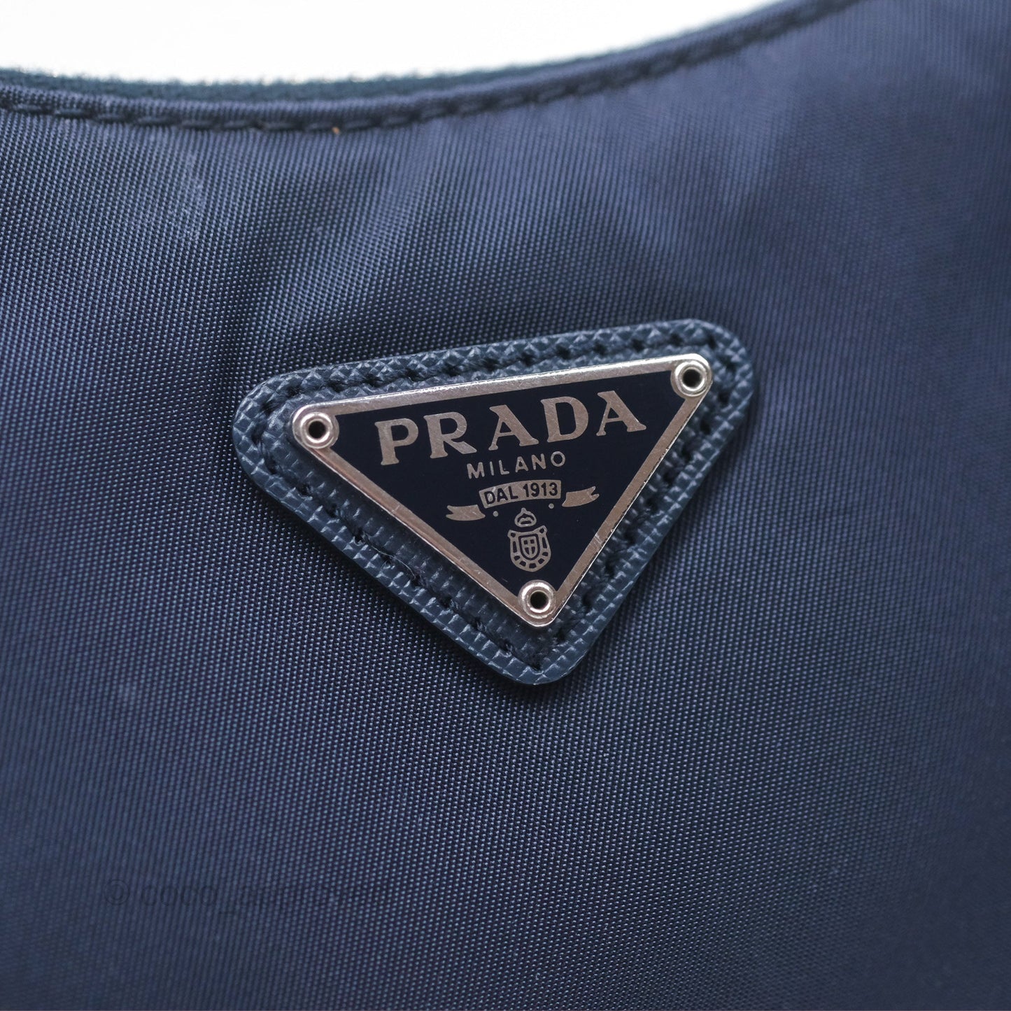 Prada Nylon Re-Edition 2005 Shoulder Bag Navy Blue Silver Hardware