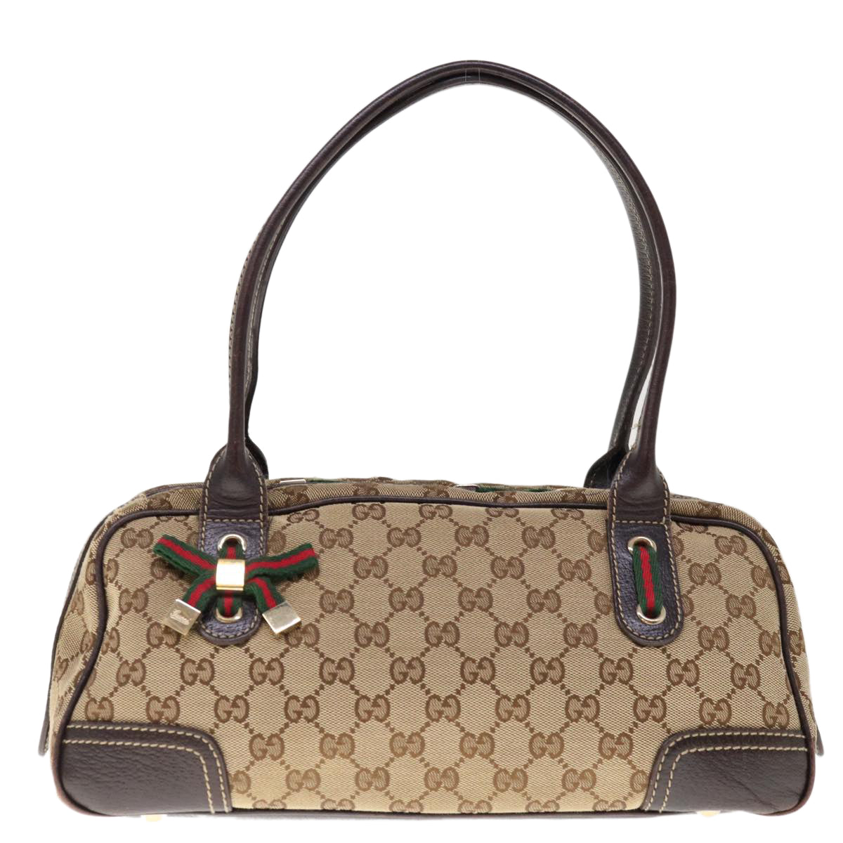 GUCCI GG Canvas Web Sherry Line Hand Bag Beige Red Green 161720  65654
