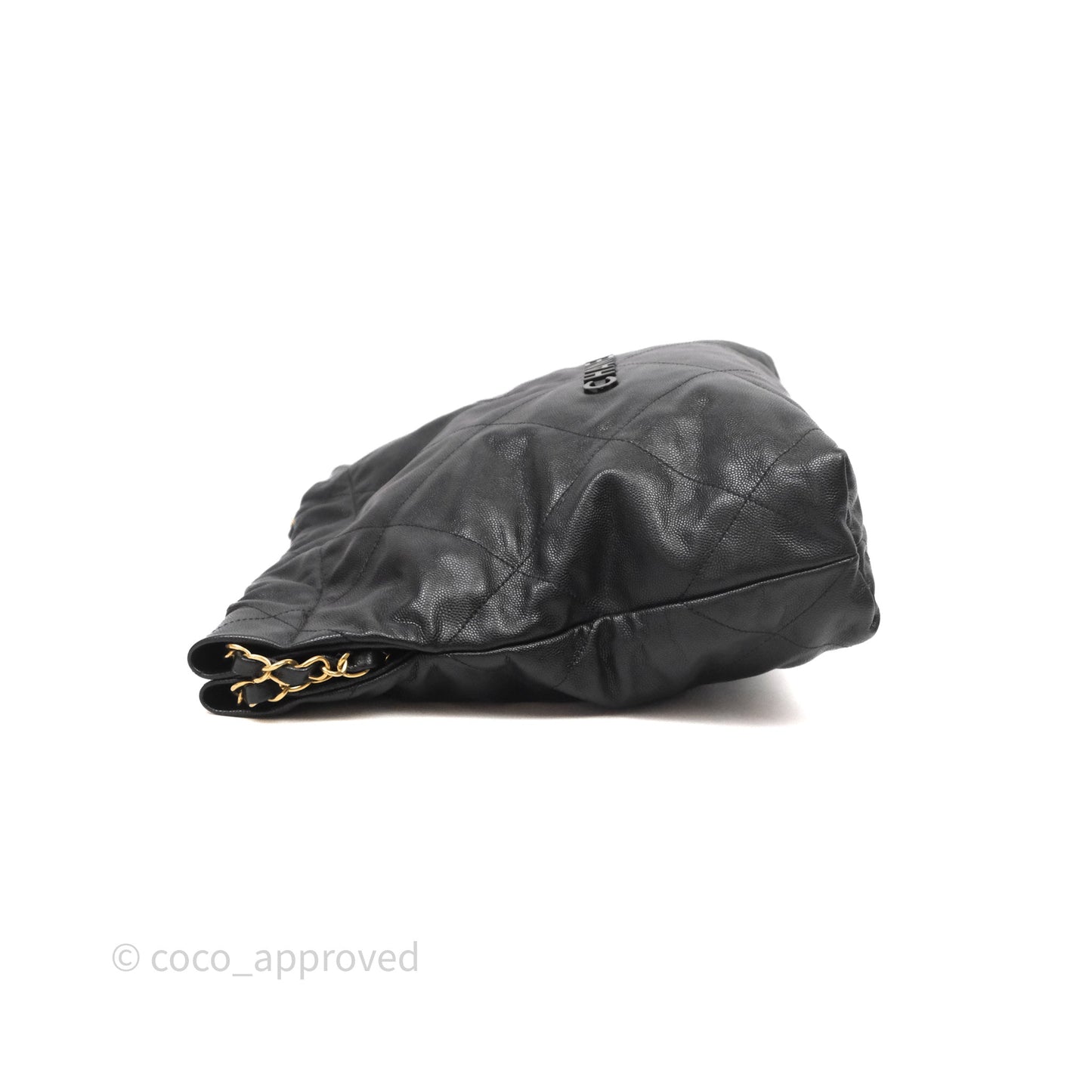 Chanel 22 Small Black Caviar Aged Gold Hardware