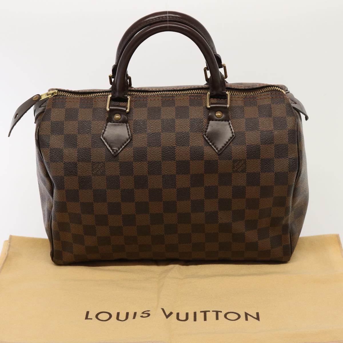 LOUIS VUITTON Damier Ebene Speedy 30 Hand Bag N41364 LV 65683