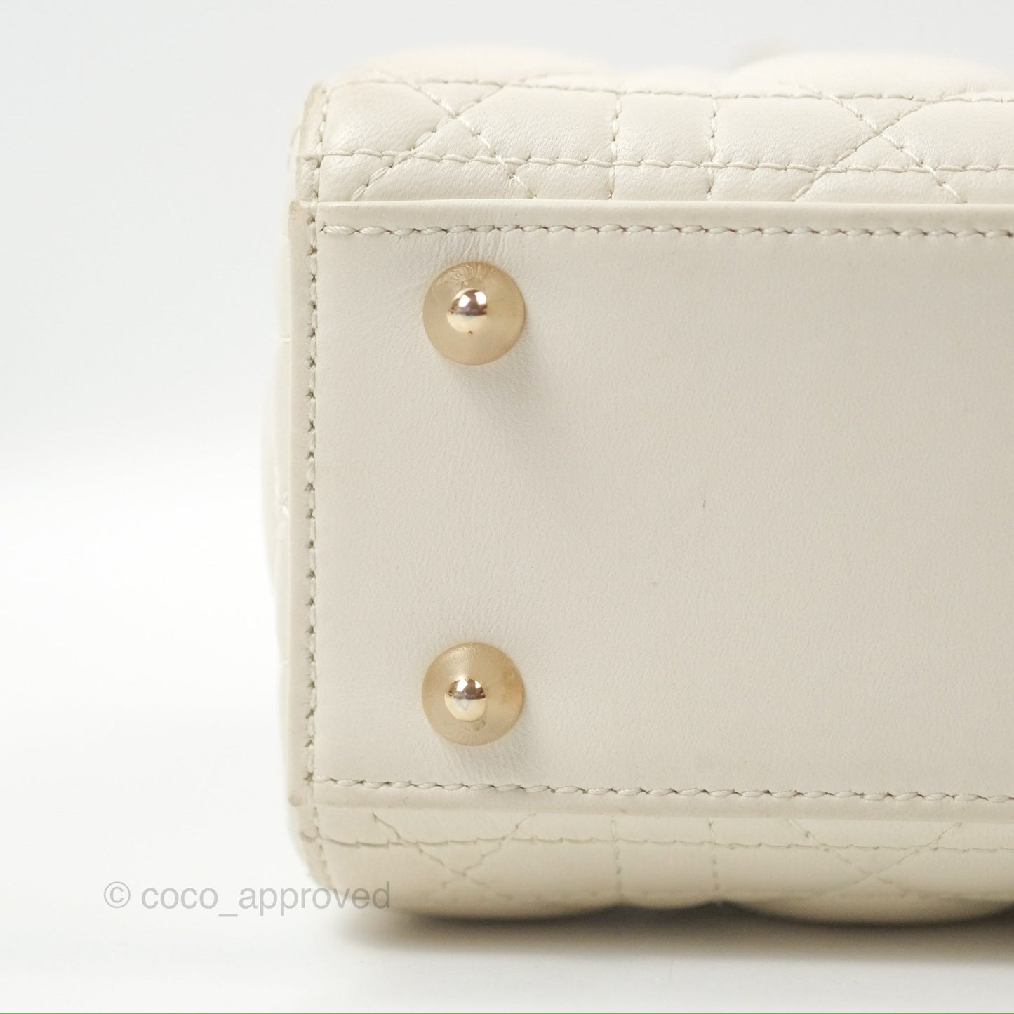Christian Dior My ABCDior Lady Dior White Cannage Lambskin Gold Hardware