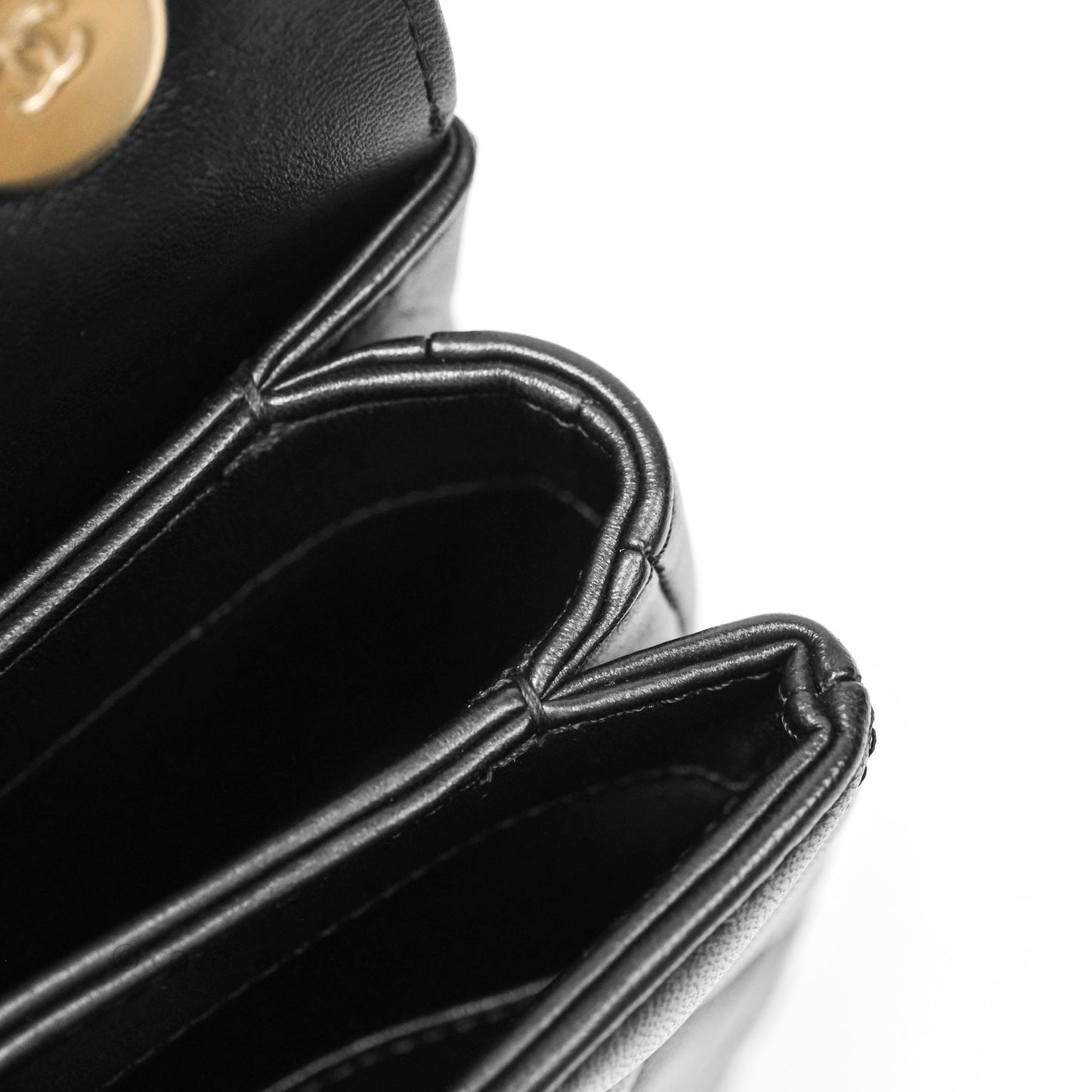 Chanel Small Trendy CC Black Lambskin Gold Hardware