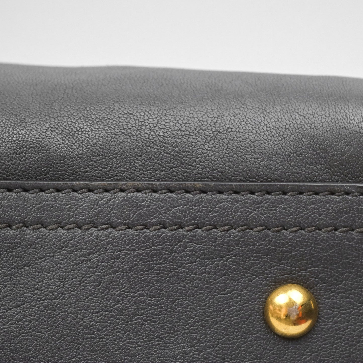 Saint Laurent Chyc Bag Dark Grey Calfskin Gold Hardware