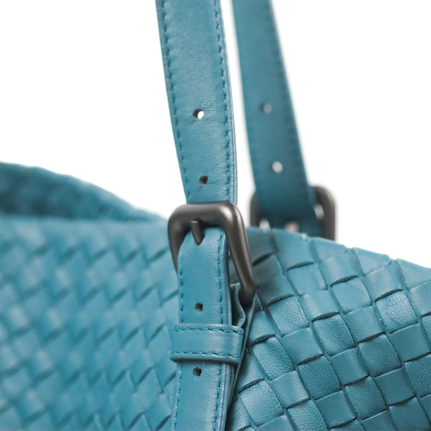 Bottega Veneta Large Cesta Tote Intrecciato Teal