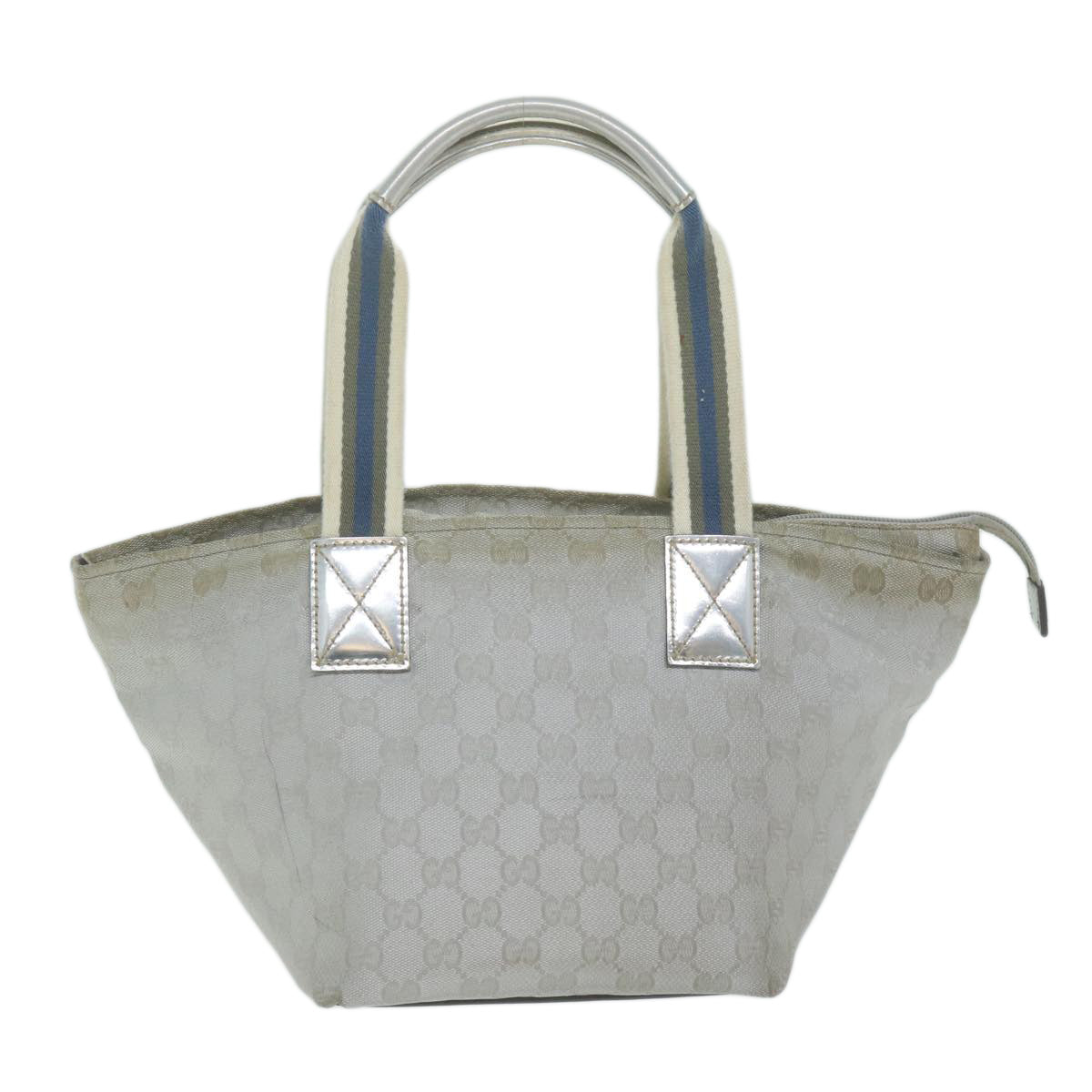 GUCCI GG Canvas Hand Bag Silver 131228  65707