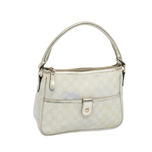 GUCCI GG Supreme Hand Bag PVC Leather White 190258  65708