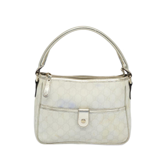 GUCCI GG Supreme Hand Bag PVC Leather White 190258  65708