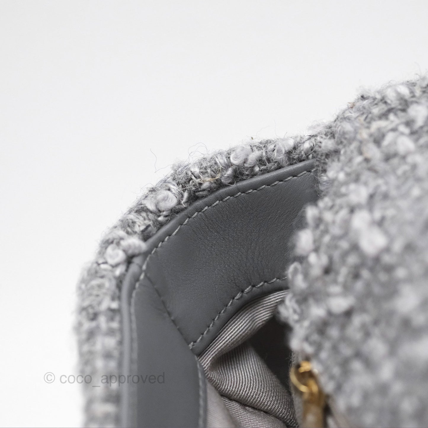Chanel 19 Small Tweed Grey Mixed Hardware