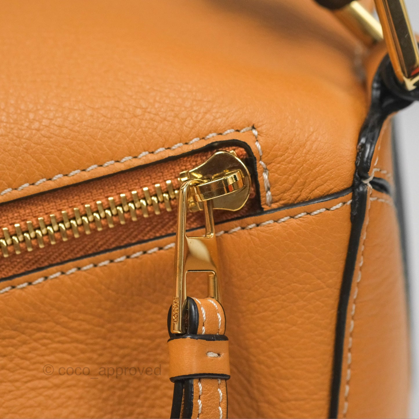 Loewe Small Puzzle Bag Amber/ Light Oat Calfskin Gold Hardware