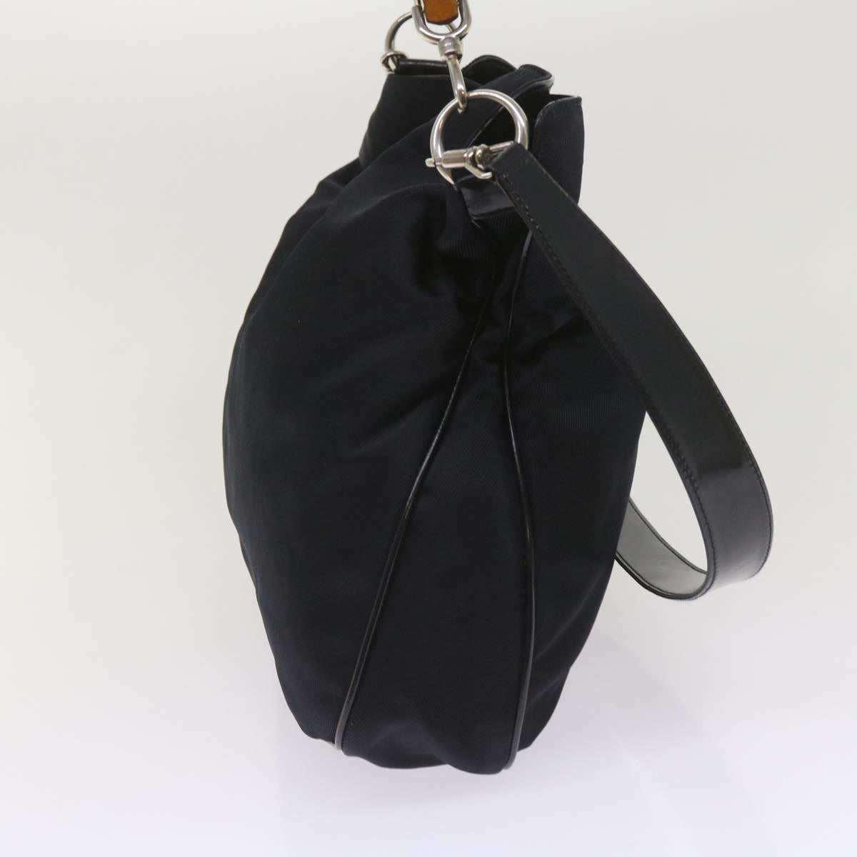 GUCCI Bamboo Shoulder Bag Nylon 2way Black 001 2113 1577  65717