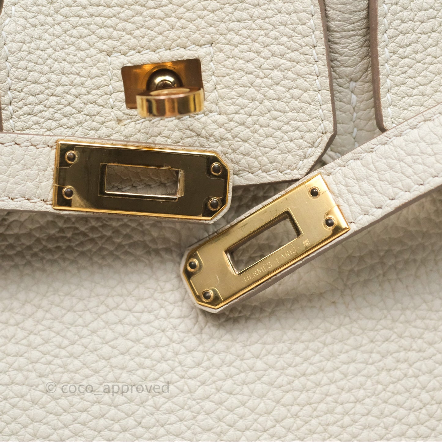 Hermès Birkin 25 Retourne Craie 10 Togo Gold Hardware