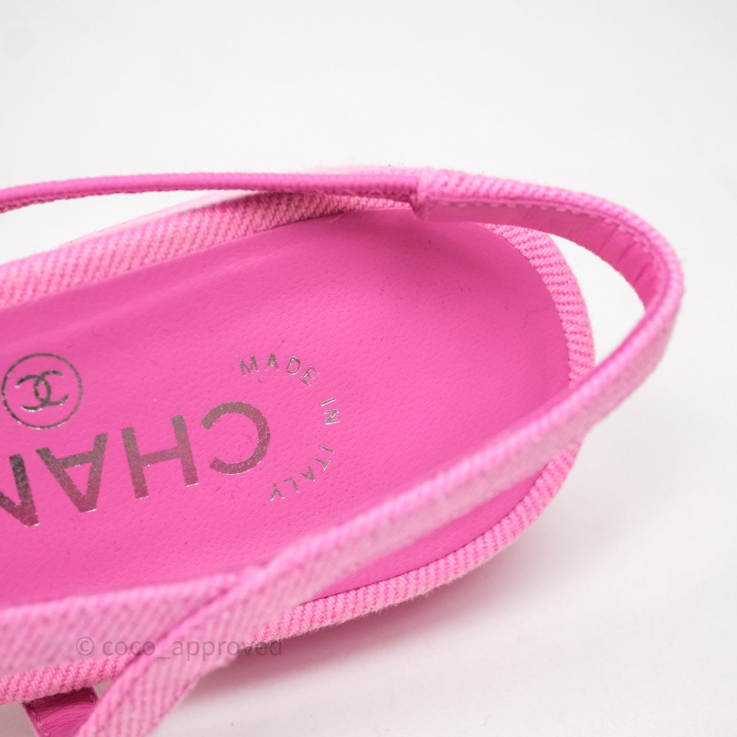 Chanel Classic Slingback Flats Pink Size 38.5