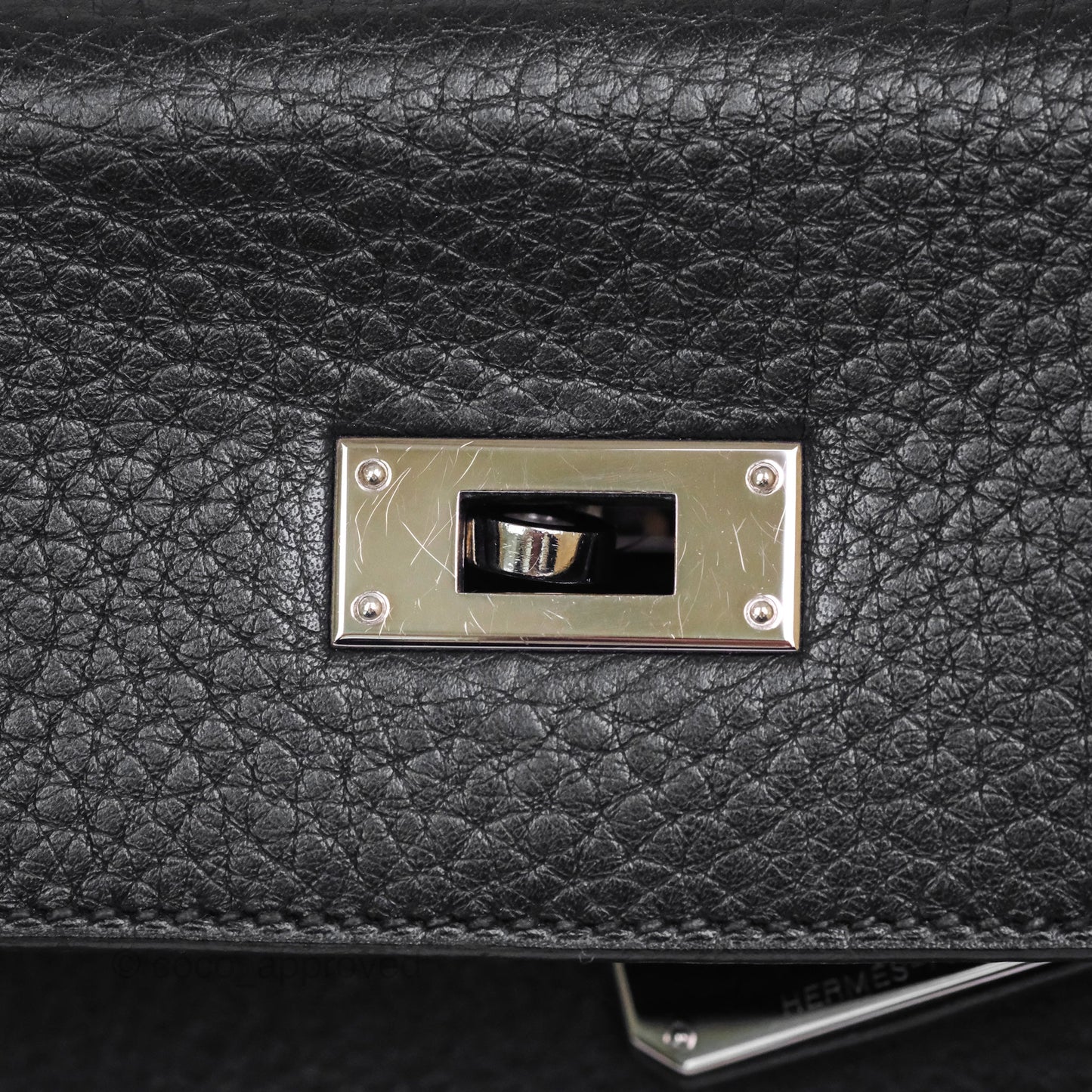 Hermès Kelly 28 Retourne Noir Black 89 Clemence Palladium Hardware