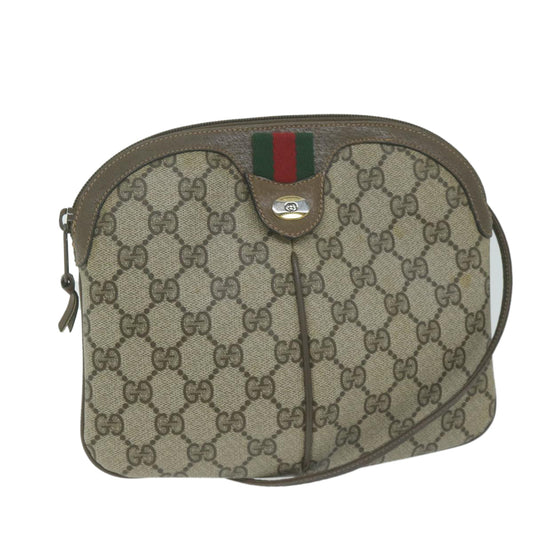 GUCCI GG Supreme Web Sherry Line Shoulder Bag PVC Beige 904 02 047  65741