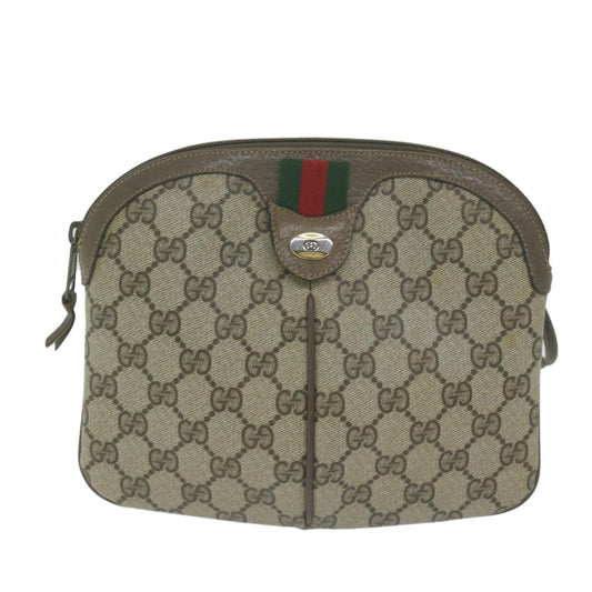 GUCCI GG Supreme Web Sherry Line Shoulder Bag PVC Beige 904 02 047  65741