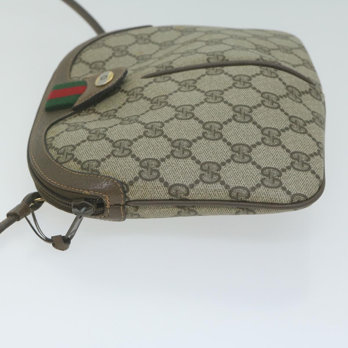 GUCCI GG Supreme Web Sherry Line Shoulder Bag PVC Beige 904 02 047  65741