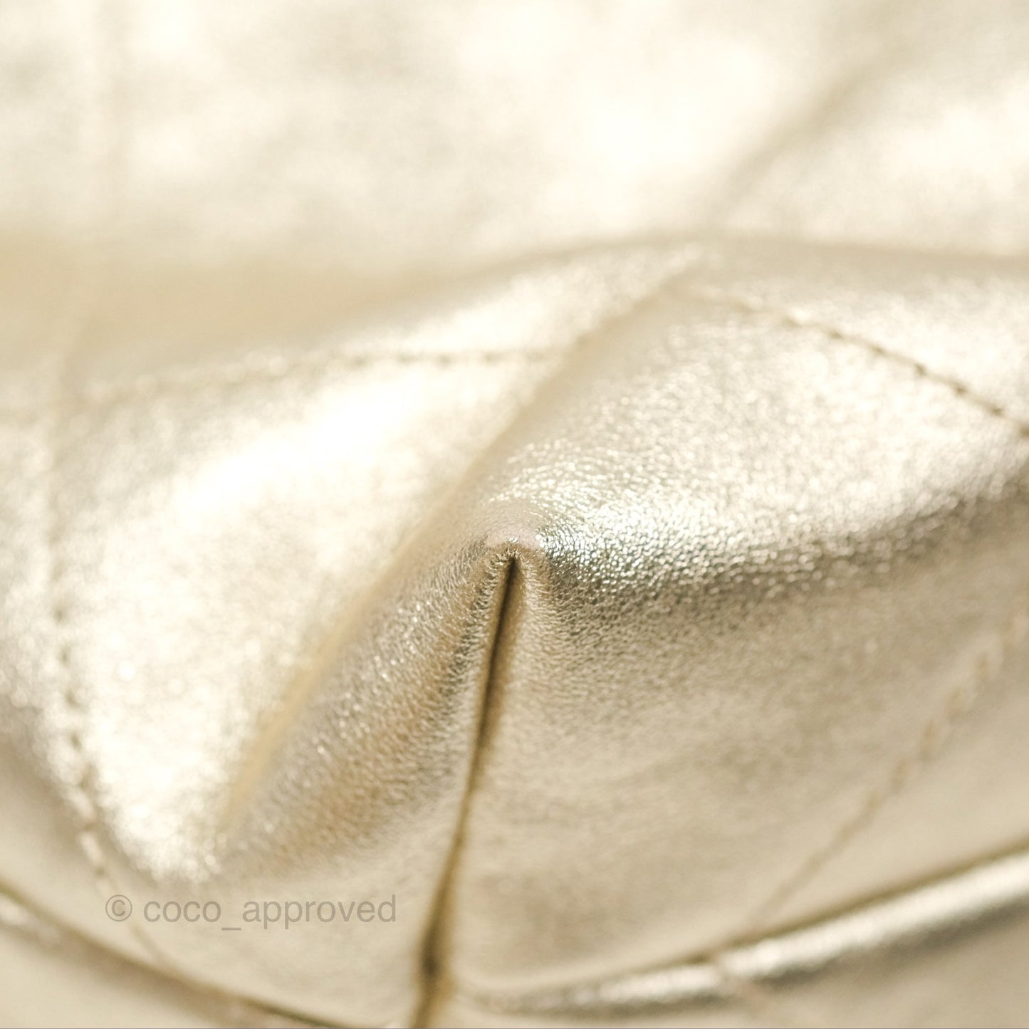 Chanel 22 Small Quilted Iridescent Gold Gold Hardware
