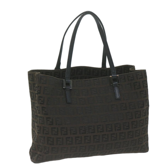 Luxury FendiZucchino Canvas Hand Bag Brown65750