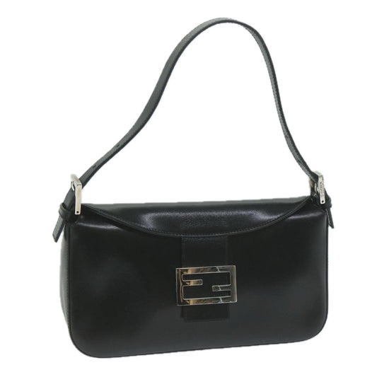 Luxury FendiMamma Baguette Shoulder Bag Leather Black65756