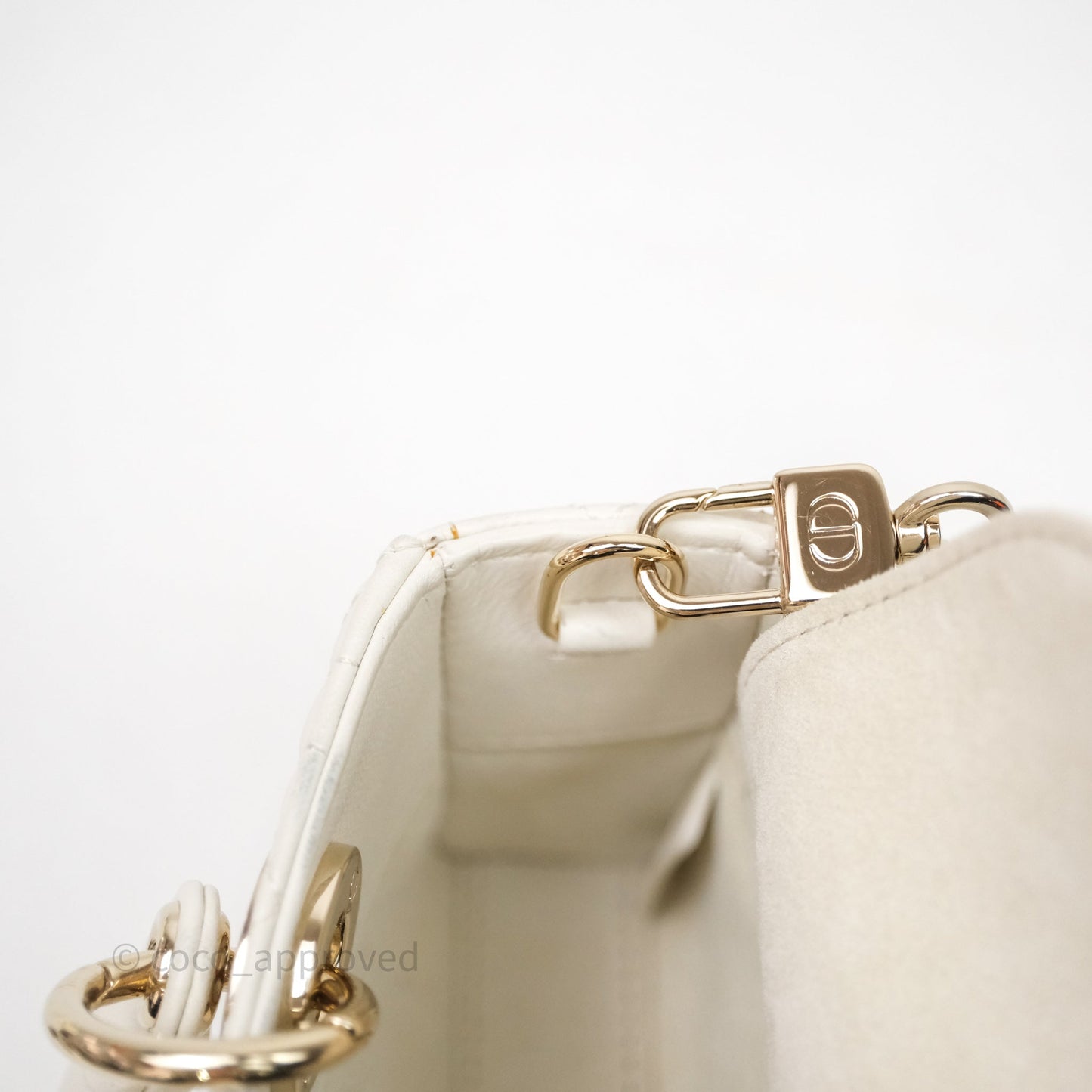 Christian Dior Micro Lady D-Joy Bag Latte Cannage Lambskin Gold Hardware