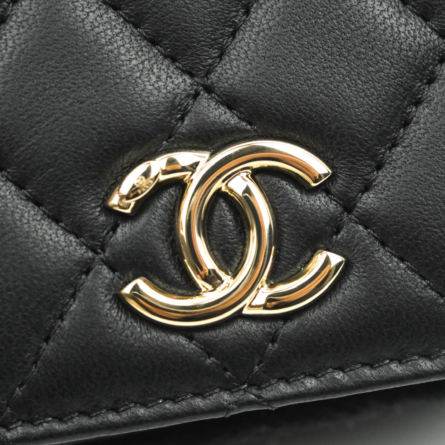 Chanel Mini Bag Black Lambskin Crochet Gold Hardware 22C