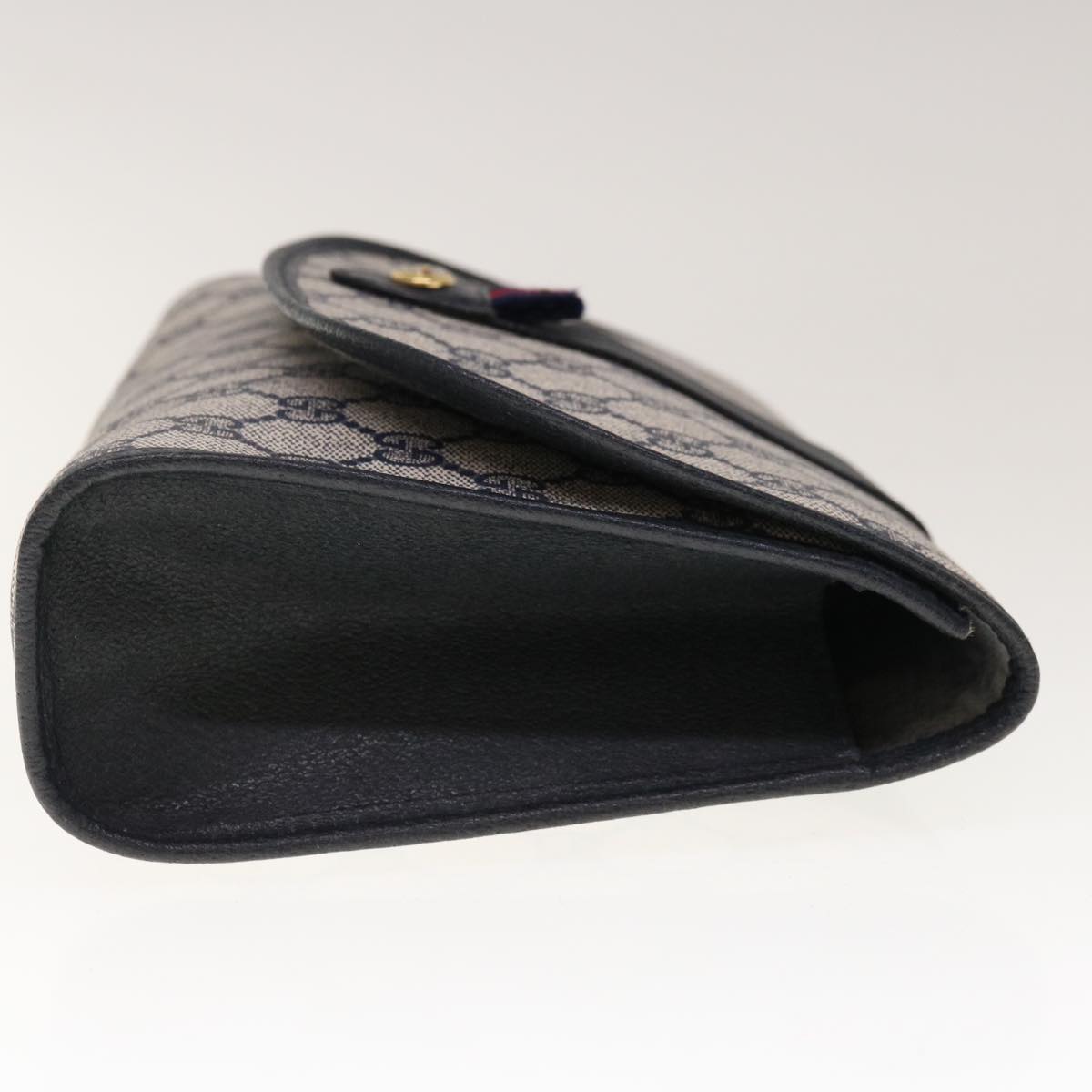 GUCCI GG Supreme Sherry Line Clutch Bag PVC Red Navy 89 01 030  65763